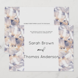 ホワイト&ブルーパテレスフローラエレガント結婚ブライダル 招待状