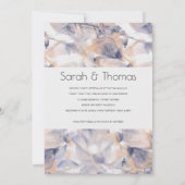 ホワイト&ブルーパテレフローラエレガント婚約 招待状 (裏面)