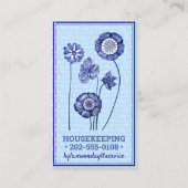 ホワイト&ブルーフラワーメイド❊&ハウスキーピングフローラ 名刺 (裏面)