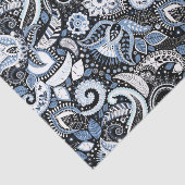 ホワイト&ブルーペイズリープリントエレガントバースデーパーティー 薄葉紙 (詳細)