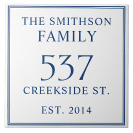 ホワイト&ブルー日付確立アドレスハウスプラーク タイル