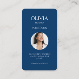 ホワイト/ブルー王室のフォトソーシャルQRコード 名刺