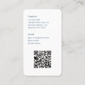 ホワイト/ブルー王室のフォトソーシャルQRコード 名刺 (裏面)