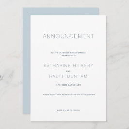 ホワイト&ブルー結婚のキャンセル 招待状