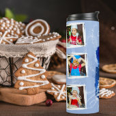 ホワイト&ブルー6写真テンプレートクリスマスツリー タンブラー