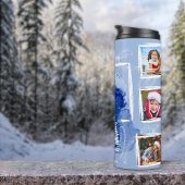 ホワイト&ブルー6写真テンプレートクリスマスツリー タンブラー