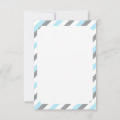 ホワイト、ブルー、グレーストライプのゾウ – ありがとう サンキューカード (裏面)