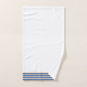 ホワイト + ブルー ストライプ バスタオルセット (ハンドタオル)