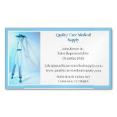 ホワイト・ブルー・松葉杖シニアイ気にンパシュメント医療 マグネット名刺 (正面)