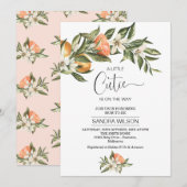 ホワイト ブロッサム クレメンタイン リトル キューティー ベイビー シャワー 招待状 (正面/裏面)