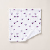 ホワイト ブロッサム パープル センター ギフト バスタオルセット (ウォッシュタオル)