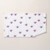 ホワイト ブロッサム パープル センター ギフト バスタオルセット (ハンドタオル)