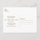 ホワイト&ブロンズ紙吹雪ドットグラマーきらめく 案内ポストカード (裏面)