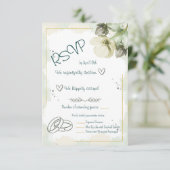 ホワイト ヘレボア 水彩 フラワーズ 出欠カード (スタンド正面)