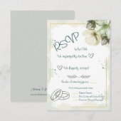 ホワイト ヘレボア 水彩 フラワーズ 出欠カード (正面/裏面)