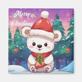ホワイト ベビー シロクマ クリスマス マグネット