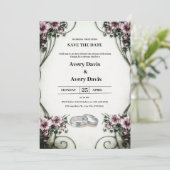 ホワイト&ベージュフローラ結婚式招待状 招待状 (スタンド正面)