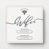 ホワイト&ベージュミニマルシンプルリストWifiゾーン フォトプラーク (正面)