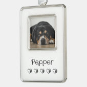 ホワイト ペット フォト オーナメント - ホリデー フレーム (左)