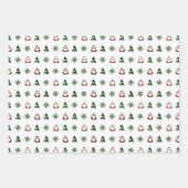ホワイト、ペパーミント、マルジパン折り紙クリスマス ラッピングペーパーシート (正面)