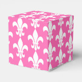 ホワイト&ホットピンク(紋章の)フラ・ダ・リありがとう フェイバーボックス (裏面サイド)