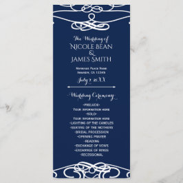 ホワイト&ホワイトヴィンテージエレガントな結婚式プログラム プログラム