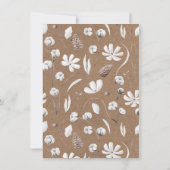 ホワイト ボタニカル フラワーのコットン ウェディング 招待状 (裏面)