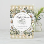 ホワイト ボタニカル ボヘミアンブライダルシャワー 招待状 (スタンド正面)