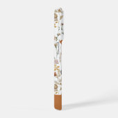 ホワイト ボヘミアン 水彩の野の花 パターン iPhoneケース (右側面)