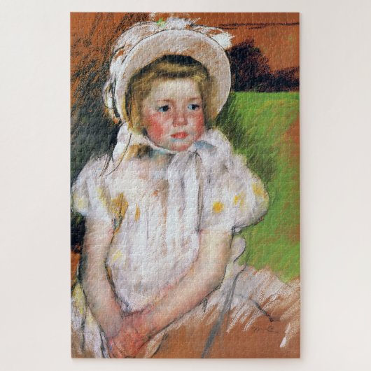 ホワイト・ボンネットの女の子,メアリー・カッサット ジグソーパズル (縦)