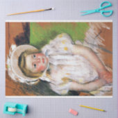 ホワイト・ボンネットの女の子，メアリー・カッサット 薄葉紙 (クラフト)