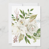 ホワイト ボーホー フラワー ジオメトリック ハンズパーティー 招待状 (裏面)