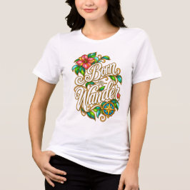 ホワイト ボーン・トゥ・ワンダー トライブレンドTシャツ