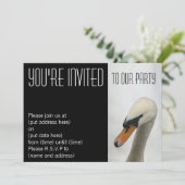 ホワイト マクロ スワン パーティー ご招待 招待状 (スタンド正面)