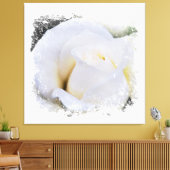 *～* ホワイト マクロ ローズ フローラル AR8 キャンバスプリント (インサイチュ (リビング))