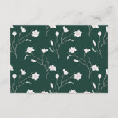 ホワイト マグノリア エメラルドグリーン RSVP カード (裏面)