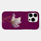 ホワイト マグノリア ゴールドライン マゼンタ Case-Mate iPhoneケース (裏面 (横))