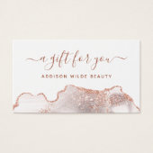 ホワイト マーブル アゲート ローズ ゴールド ビジネス ギフト カード (正面)