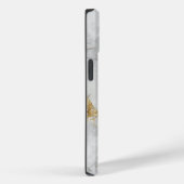 ホワイト マーブル ゴールド ラメ モノグラム Case-Mate iPhoneケース (裏面 / 右)