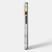 ホワイト マーブル ゴールド ラメ モノグラム Case-Mate iPhoneケース (裏面 / 左)