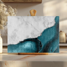 ホワイト マーブル シルバー グリッター ティール ブルー アゲート