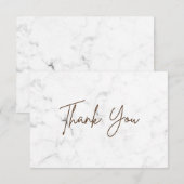 ホワイト マーブル シンプル サンキューカード (正面/裏面)