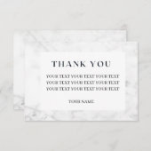 ホワイト マーブル パーソナライズ サンキューカード (正面/裏面)