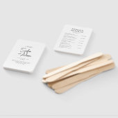 ホワイト ミニマリスト エレガント ウェディング プログラム ハンドファン (組立なし)