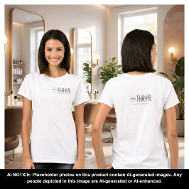 ホワイト ミニマリスト ヘアスタイリスト ロゴ エンプロイー スタッフ Tシャツ