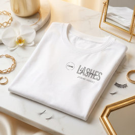 ホワイト ミニマリスト マツエク アーティスト ロゴ スタッフ Tシャツ