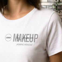 ホワイト ミニマリスト メイク アート ロゴ スタッフ  Tシャツ