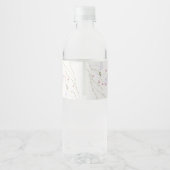 ホワイト ミニマリスト 水彩 花 結婚式 ペットボトルラベル (裏面)