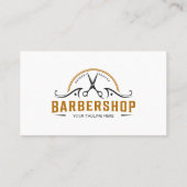 ホワイト&ミニマルラスティーブラウン理容師ショップコイフール 名刺 (裏面)