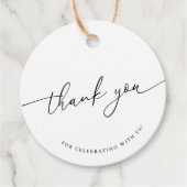 ホワイト・ミニマル結婚リスト書道 フェイバータグ (正面)